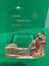 NWT - American Greetings &quot;SILENT NIGHT&quot; Nativity Holder with Beveled Glass Poem - £8.59 GBP