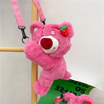  Lotso Plush Bag 2023   Strawberry  Kawaii Pink  Plushie Messenger School Bag Pl - £134.82 GBP