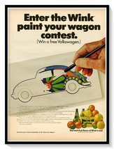 Wink Soda Paint Your Wagon Contest Print Ad Vintage 1969 Magazine Advertisement - £7.79 GBP