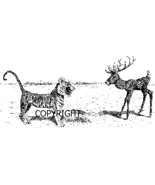 TIGER &amp; FAWN DEER-NEW RELEASE mounted rubber stamp - €5,22 EUR