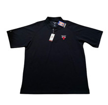 Chicago Bulls Black Golf Polo Shirt Men&#39;s Size XL Antigua 90s NBA Basketball VTG - £16.13 GBP