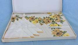 Simtex Vintage Table Linen Set NIB with Yellow Roses - $40.00