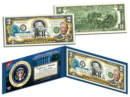 Dwight D Eisenhower * 34th U.S. President * Colorized $2 Bill Legal Tender Ike - £11.20 GBP