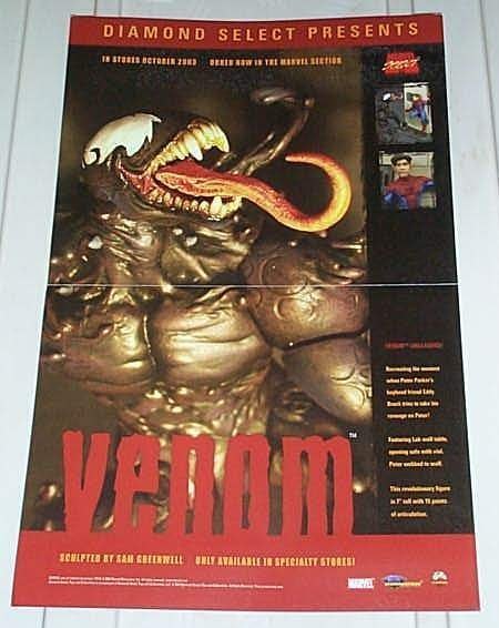 Spider-man vs Venom figure/Wolverine Weapon X claws Diamond Select promo poster - £31.47 GBP