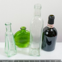 Lot of 4 Vintage Bottles Clear, Green, &amp; Brown - $19.79