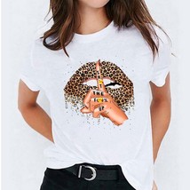  Lips Print T Shirt Women Funy Short Sleeve O Neck Loose Tshirt Harajuku Tee Shi - £26.41 GBP