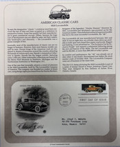 American Classic Cars Mail Cover FDC &amp; Info Sheet 1928 Locomobile 1988 - $22.72