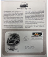 American Classic Cars Mail Cover FDC &amp; Info Sheet 1928 Locomobile 1988 - £17.84 GBP