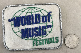Vintage 80s World Of Music Festivals Sew On Embroidered Patch 4“ x 3.25“ - $13.99