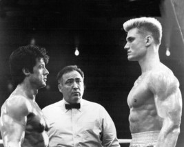 Rocky IV 8x10 inch photo Sylvester Stallones faces up to Dolph Lundgren in ring - $10.99