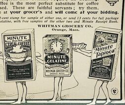 1901 Whitman Grocery Minute Tapioca Coffee Gelatine Victorian Food Adver... - $365.23 MXN
