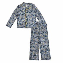 Batman Gotham City Crusader Boy&#39;s Blue Print Flannel Coat Pajama Set, Si... - $273.28 MXN