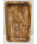 Vintage Brown Solid Wood Shallow Vanity Tray Platter 10 x 6 inches - £11.70 GBP