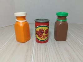 Fisher Price vintage Fun with Food juice chocolate milk bottles cherry s... - $13.85