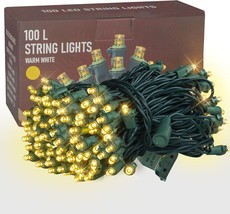 33FT 100 LED Christmas String Lights Indoor Outdoor Waterproof Warm White Christ - £29.51 GBP