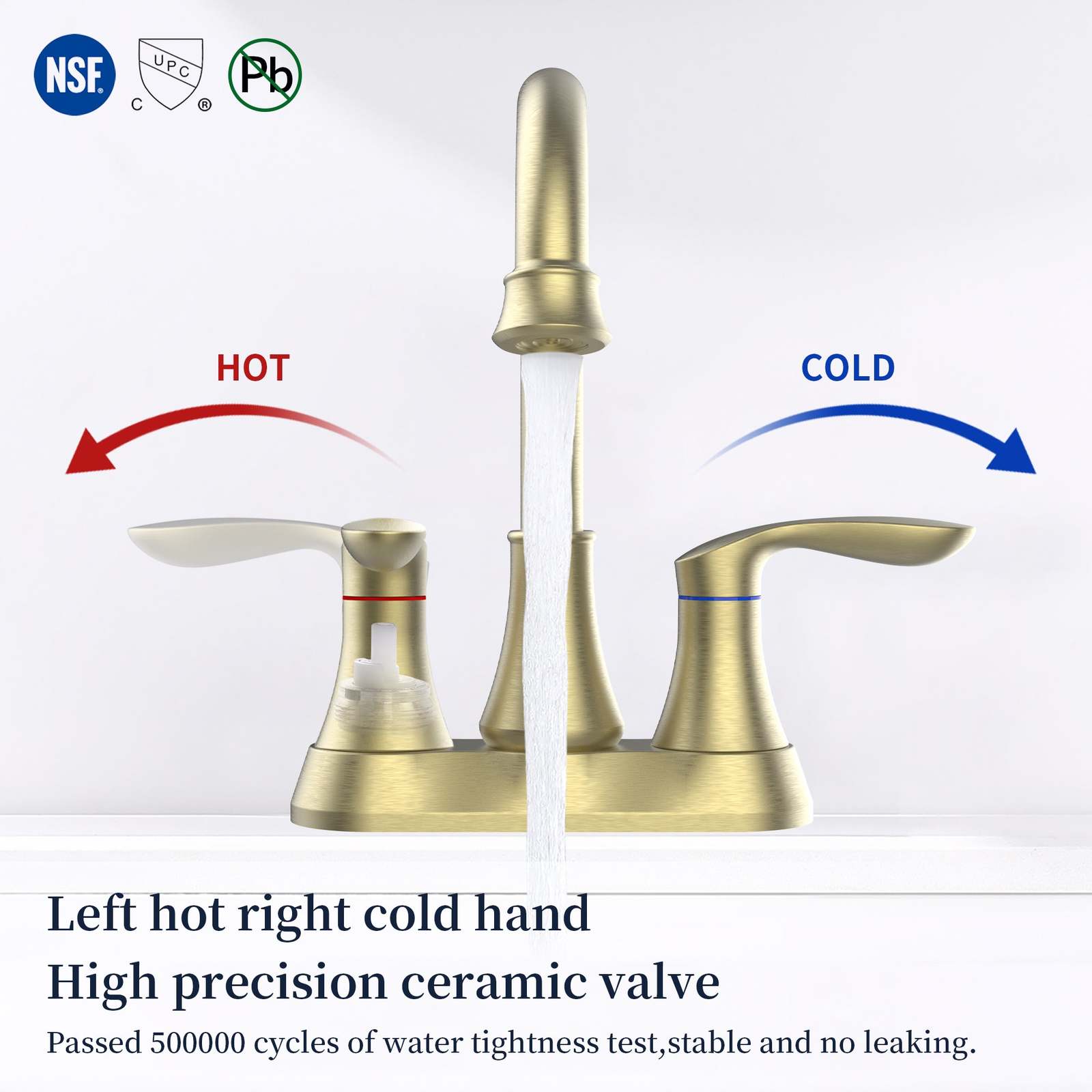 Brushed Gold Bathroom Faucet: 2-Handle High Arc Item image 8