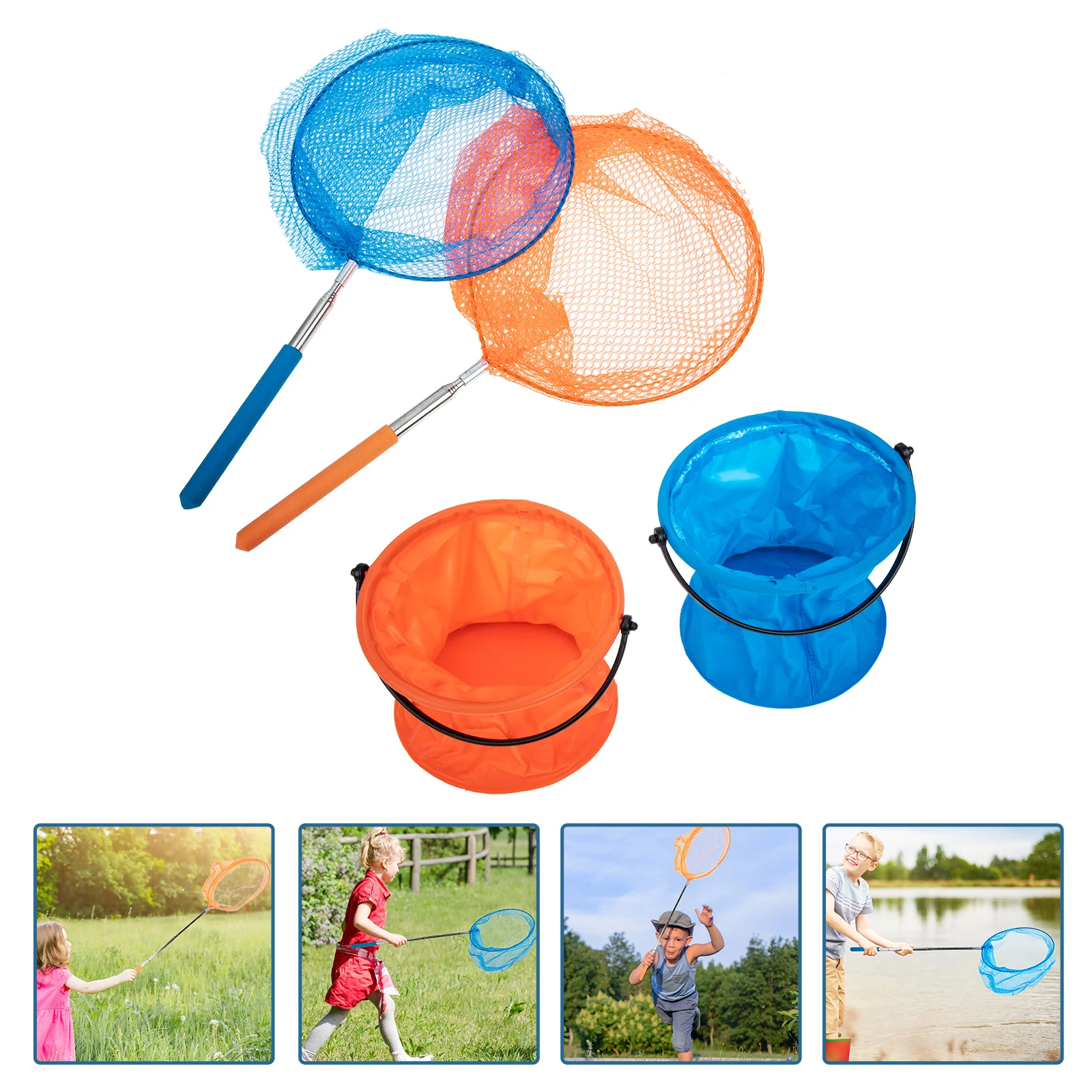Collapsible Fish Telescopic Fishing Net Outdoor Toys for Kids Extendable Bugs - £12.89 GBP