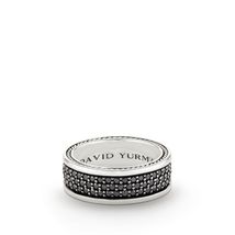 David Yurman Streamline Three-Row Band Ring with Black Diamonds - $1,850.00