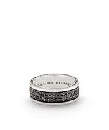 David Yurman Streamline Three-Row Band Ring with Black Diamonds - £1,474.44 GBP