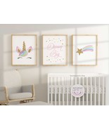 Whimsical Unicorn Nursery Decor, Dream Big Quote Wall Art Printable | Di... - $9.00