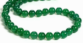 6mm Dyed Green Agate Round Beads, 1 15in Strand, stone, emerald, kelly, ... - $5.00