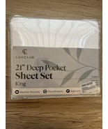 6 PC Extra Deep Pocket King White Sheet Set 1 Fitted 1 Flat 4 Pillowcase... - £32.68 GBP
