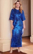 Kaleidoscope Cobalt Sequin Robe Maxi en Bleu 20 Grande (PH147) - $96.23