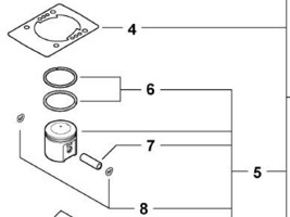 Echo P021001102 Piston Kit Assembly fits models listed w/ cylinder head gasket - £62.92 GBP