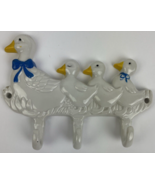 Vintage Circa 1986 Ceramic Duck / Ducklings Blue Bow Wall Key Hanger Hol... - £11.65 GBP