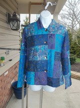 NWT CHICO&#39;S FAB MULTI-COLORED PATCHWORK JACKET 1 $138 - £30.85 GBP