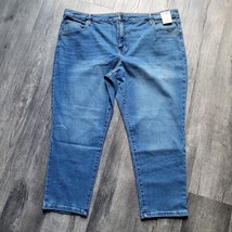 New NWT Terra &amp; Sky Womens Plus Size 26W Petite Straight Leg Blue Jean H... - $19.79