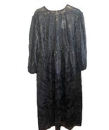 Eloquii Lace Sequin Long Sleeve Maxi Dress Gown Size 16 Black Formal She... - $67.32