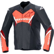 ALPINESTARS Faster v3 Airflow Leather Jacket - Black/Red Fluo - US 46 / EU 56 31 - £347.04 GBP