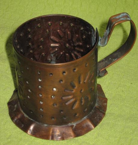 Pfaltzgraff Brushed Copper Mug Holder/Candle Holder-Village- 70&#39;s - USA - $6.00