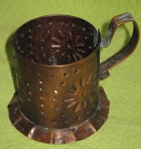Pfaltzgraff Brushed Copper Mug Holder/Candle Holder-Village- 70&#39;s - USA - £4.83 GBP