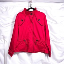 UBU Pack Your Personality Jacket Woman Large Red with Black Trim Hidden Zipper - $25.80