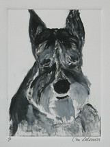 Schnauzer Dog Art Monotype Hand Pulled Print Solomon - $1,197.85 MXN