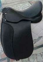 New Beautiful Black Dressage Leather Saddle Sizes (15&quot; To 18&quot;) Inch - £266.91 GBP