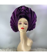 New Wear Scarf Turban Cap African Aso Oke Headtie Hats Ready Auto Gele F... - $95.39 CAD