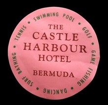 Vtg The Castle Harbour Hotel Bermuda Paper Drink Coaster Historic Ephemera - £15.79 GBP