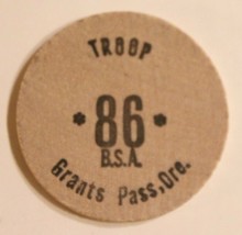 Vintage Troop 86 Wooden Nickel Grants Pass Oregon - £3.88 GBP