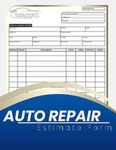 Auto Repair Estimate Form Book: Easy Form for Body Shop , + 70 Forms ( One Page  - £11.95 GBP