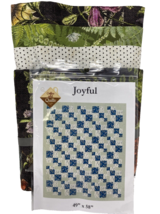 Coffee &amp; Quilts Joyful &amp; (3) One-Yard Fabric Cuts Quilt Kit NEW - £22.74 GBP