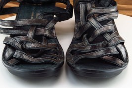 Josef Seibel Size 39 M Black Strappy Leather Women Sandal Shoes - £15.60 GBP