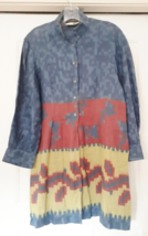 Vtg CALLAGHAN Camecia  Linen Tunic Blouse Top Button Snap Front L/S Wome... - £71.90 GBP