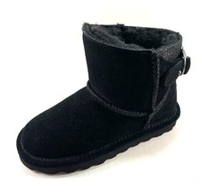 BearPaw Betty Black Youth Girl Suede Wool Blend Winter Boot Size 1 - £27.25 GBP