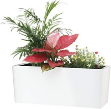 Sarosora 14&quot; Rectangle Self Watering Planter With Water Level, 1, White - £27.17 GBP
