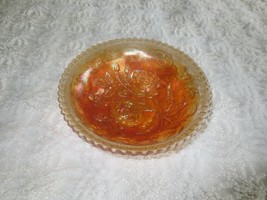 2 Imperial Carnival Glass Marigold &amp; Smoke Open Rose Bowls - 7 1/2&quot; &amp; 6 3/4&quot; - £14.97 GBP