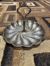 Antique Silver Appetizer Platter Small With Handle - $14.84