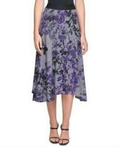 Calvin Klein Floral-Print Asymmetrical MIDI Skirt, Size XL - £27.52 GBP